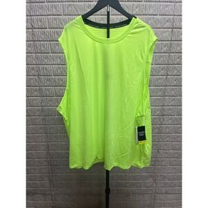 Athletic Works Mens 5XL Mixed Media Muscle Tank Top Voltage Green AW26100162683B